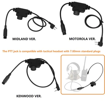 טקטי U94 דיבור / שידור צבאית הגרסה COMTAC SORDIN טקטי אוזניות עבור Kenwood / מוטורולה 2 Pin / מידלנד תקע של מכשיר קשר