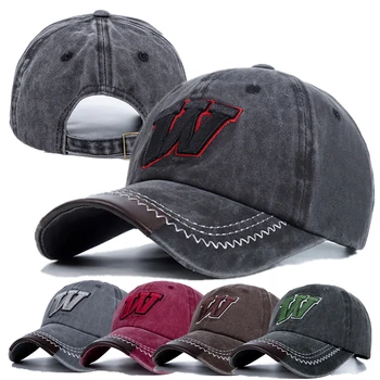 יוניסקס שטף כותנה רטרו כובע 3D כולל מכתב רקמה כובע בייסבול גברים ונשים, אופנת רחוב, כובעי כובעים