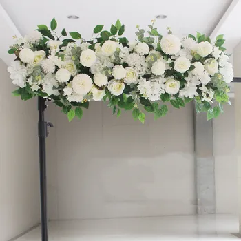 יוקרתי משי מלאכותי אדמוניות רוז פרח בשורה סידור מצרכים החתונה קשת רקע קישוטי DIY אביזרים