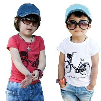 ילד חולצת טי אופניים להדפיס כותנה קיץ לילדים חולצות לילדים מקסימום בגדי תינוקות בנים שרוול קצר חולצות T