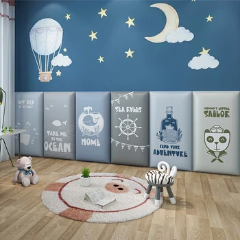 ילדים רהיטים אנטי-התנגשות מראשות המיטה קיר מדבקה רך Pack טאטאמי עיצוב חדר השינה של תינוק Selfadhesive טפט Cabecero