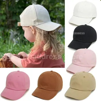 ילדים של ילד עם כובע בייסבול על בנות ילד מוצק צבע מתכוונן כובעים, קרם הגנה לתינוק כובע היפ הופ כותנה רכה חיצונית ילדים כמוסות