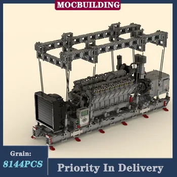 יצירתי V16 מנוע דיזל דגם הרכבה אבני הבניין MOC לבנים מכונת חינוכי היי-טק קריין צעצוע מתנות