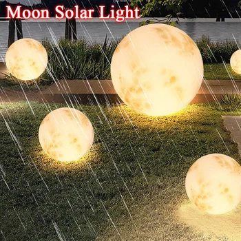 יצירתיות הירח קומה מנורת LED חיצוני דשא מנורת אווירה המנורה הקרקע להכניס נוף דקורטיבי, מנורות סולאריות לגינה אור חם