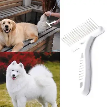 לבן לגרוף מסרק לכלבים, מברשת קצר שיער ארוך פרווה שפיכת להסיר חתול כלב מברשת טיפוח כלים כלב מחמד אספקה