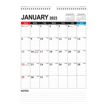 לוח שנה - חודשי לוח קיר Planner מבית ג 'אן 2023 - ביוני 2024, 12 ס מ X 17 ס