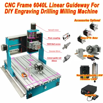 ליניארי Guideway CNC מסגרת 6040L 600x400MM DIY חריטה קידוח מכונת כרסום חלקים ערכת 4 ציר ציר בקר אופציונלי