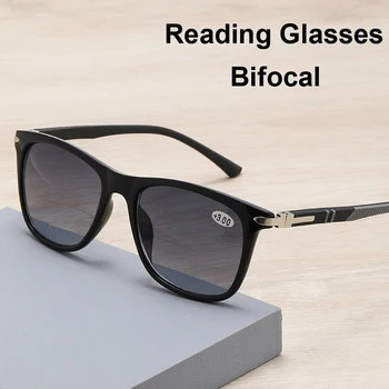 לשני המינים נשים גברים Bifocal שמש משקפי קריאה UV צל משקפי שמש וינטג ' מסגרת מרובעת Presbyopic משקפיים עם Diopter Eyewear