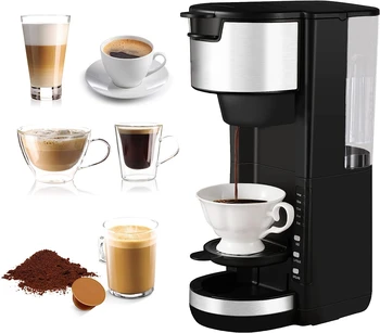 לשרת מכונת קפה, על כוס אחת פוד & קפה טחון, 30 עוז נשלף המאגר, קומפקטי מכונת קפה ברואר עם 6: 1.