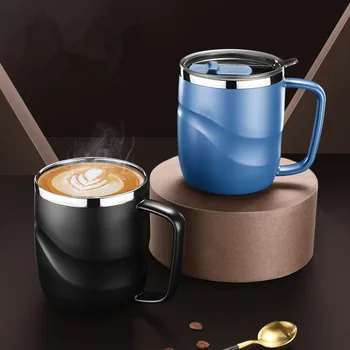 מארק קפה כוס עם מכסה עבור גברים ונשים כוס נירוסטה יצירתי המשרד מתנה כוס תה בבית כוס מים