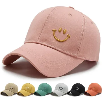מוצק כובע בייסבול נשים קיץ קרם הגנה כובע חיוך אופי רקמה מזדמן מתכוונן גברים Snapback Sunhat גולף כובע בייסבול