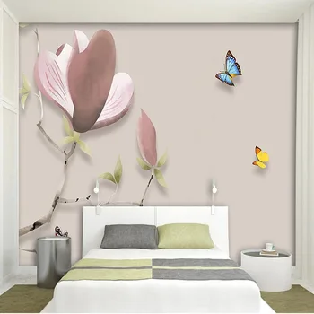 מותאם אישית 3D טפט תמונה פרח מגנוליה הקלה רקע קיר טפט על קירות חדר השינה עיצוב הבית המסמכים דה Parede Tapety