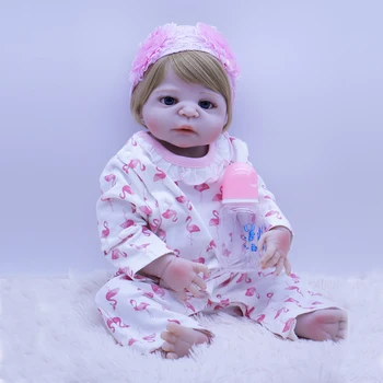 מחדש בובה לשחק במשחק סיליקון ויניל יפה תינוקות ונולד מחדש בחורה בלונדינית הנסיכה לפייס צעצועים תינוק מקסים שנולד מחדש בובה מתנה