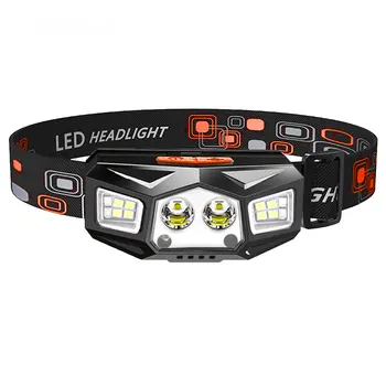 מיני LED פנס 1000LM עם הגוף חיישן תנועה נטענת USB פנס לבן אדום מצב לקמפינג פנס ראש אור המנורה