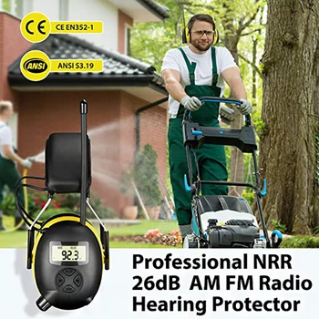 מכירת NRR מנמיך ב-30 דציבלים MP3 AM FM רדיו הגנת שמיעה Muffs האוזן האלקטרונית אוזן מגן הפחתת רעש בטיחות, אטמי אוזניים בשביל לעבוד.
