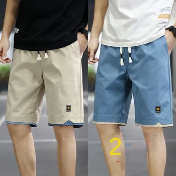 מכנסיים קצרים של הגברים הקיץ פיראט מכנסיים קצרים מזדמנים תכליתי סגנון קוריאני טרנדי מזדמנים מכנסיים של גברים דק חופשי אופנתי חוף מכנסיים 2 חתיכות