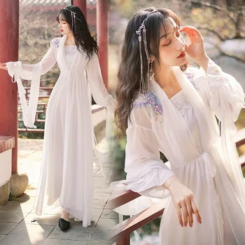 מסורתית רקמה Hanfu סינית בסגנון אלגנטי פיות בגדי תחפושות קוספליי Vinatge על הבמה נסיעות