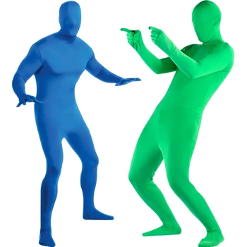 מסך ירוק החליפה צילום רקע היעלמות יוניסקס ספנדקס נמתח העור בגד גוף בלתי נראה אפקט צילום וידאו רקע