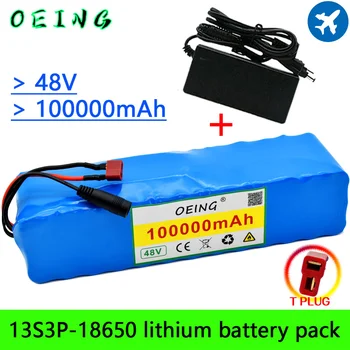 מקורי T Plug 48V100Ah 1000w 13S3P 48VLithium ion Battery Pack עבור בגודל 54.6 v E-bike אופניים חשמליות קורקינט עם עב 