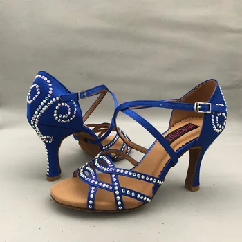 מקצועי אופנה נעלי ריקוד לטיני עבור אישה סלוניים, סלסה נעלי ריקוד טנגו נעליים 6228SB-ריינסטון גובה עקב הנעליים.
