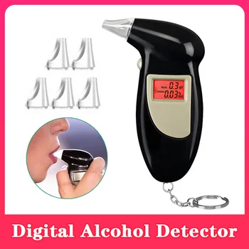 מקצועי דיגיטלי אלכוהול גלאי תאורה אחורית אור אלכוהול אלכוהול נשימה בודק אלכוהול גלאי מסך LCD גלאי