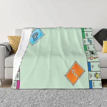 משחק שמיכת פלנל קישוט משחק לוח לוח מונופול נייד הביתה כיסוי המיטה.
