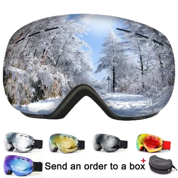 משקפי סקי גברים סנובורד משקפי נשים חורף בחוץ שלג UV400 משקפי שמש כפול שכבות עדשות אנטי פוג משקפי סקי