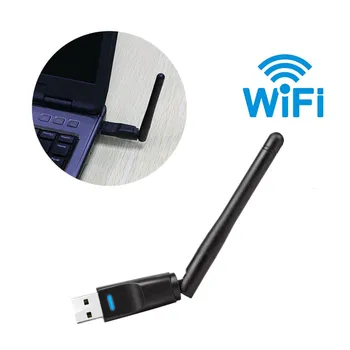 מתאם 2.4 GHz-WLAN-Wi-Fi דונגל כרטיס רשת 150Mbps כרטיס רשת אלחוטי Mini USB WiFi מקלט 2DB Wifi אנטנת DVB-T2