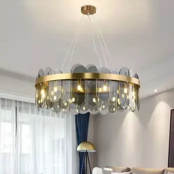נורדי השינה זכוכית נברשת מסעדה בר תאורה Luminaire אורות תליון מנורות חדר שינה עיצוב הבית