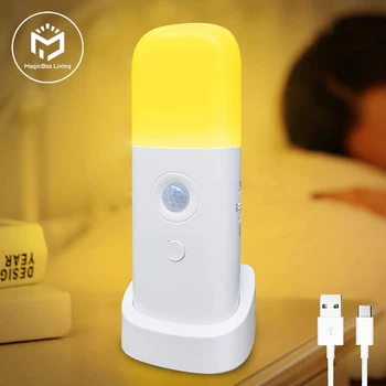 נטענת ניתן לעמעום אור LED,ניידת תנועה מופעל מנורת לילה לילדים