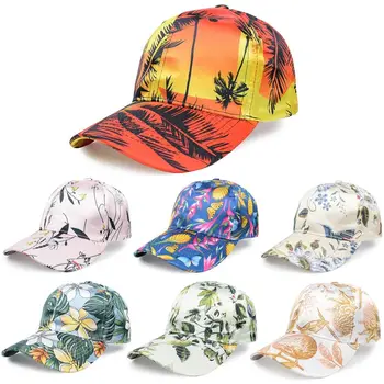 נשים אביב-קיץ קרם הגנה, כובעי בייסבול פרח פרחוני הדפסה חג סגנון כובעי מזדמנים ספורט כיפת כובעים אופנה חוף כובע השמש