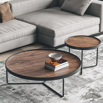 סגנון מודרני עגול להארכה קפה שולחן מינימליסטי קפה שולחן קישוט הסלון מסה Dobravel הבית הול רהיטים