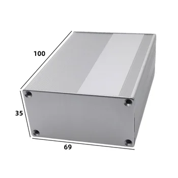 סגסוגת אלומיניום פרופילי אלומיניום, קופסאות פיצול המעגל סוללה תיבת מעטפת 100x69x35mm