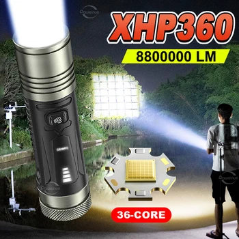 סופר XHP360 חזק פנס Led XHP50 מתח גבוה הפנס נטענת פנס טקטי 18650 Usb קמפינג יד המנורה