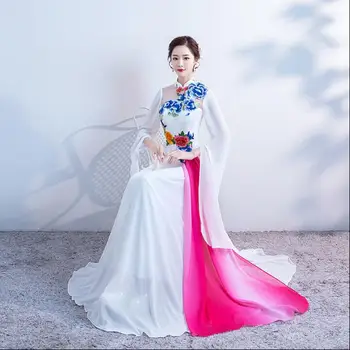סיני מסורתי מזרחי שמלות שיפור בציר Cheongsam זמן הבמה השמלה מארח Chipao