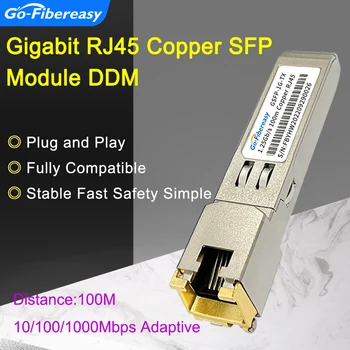 עבור HP J8177B Gigabit SFP כדי RJ45 נחושת מודול 1.25 Gbps 10/100/1000BASE-T 100m SFP המשדר ארובה/HP סיבים אופטיים ציוד