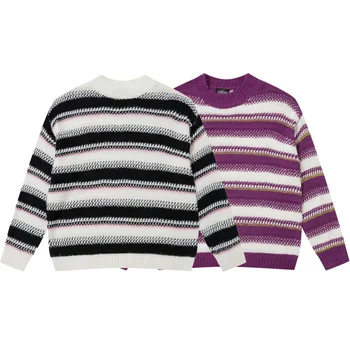 עיצוב מקורי באיכות גבוהה עם פסים סוודר גברים נשים סוודרים סרוגים מנופחים Pullovers