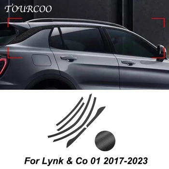 על Lynk ושות ' 01 2017-2023 חלון המכונית קצה קישוט הרכב מדבקה הגוף החיצוני קישוט שינוי מדבקה אביזרים
