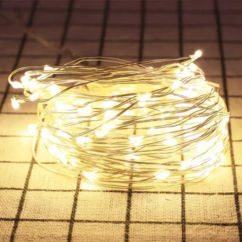 עץ חג מולד קישוט חוטי נחושת אורות מחרוזת גרלנד המנורה מסיבת חתונה חיצוני חג המנורה 1/2/3/5/10M LED אור הפיות