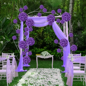 פרחים מלאכותיים רוז הכדור מסתובב פרח חתונה, מסיבת יום הולדת הגן המקורה מקלחת תינוק תליון DIY קישוט