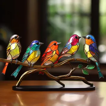 צבעונית אקריליק ציפורים על ענף העבודה קישוטים חומר אקרילי