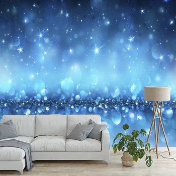 צילום 3D ציור הקיר טפט מודרני כחול בועה כוכבים נוף הסלון, חדר השינה רקע תפאורה המסמכים דה Parede