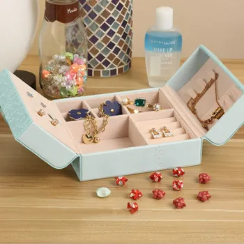 קוריאני תכשיטים תיבת אחסון עור מתוק קטן טרי בקופסת תכשיטים חדשים תיבה קוסמטית מתנה ליום האהבה