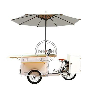 רחוב דוושת קפה תלת אופן חטיפים אוטומטיות העגלה נייד מטען אופניים אופניים למכירה