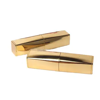 ריק שפתון 12.1 זהב לשפתיים צינור מרובע שפתון המכיל קוסמטיים מיכל ריק זהב מרובע שפתון 50pcs
