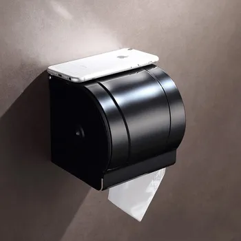 שחור מצופה שטח אלומיניום בשירותים נייר טואלט עמיד במים מחזיק תיבת נייר באיכות גבוהה