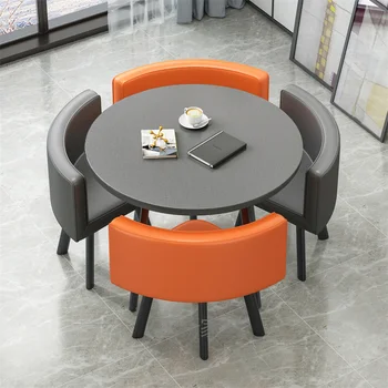 שחור עגול שולחן קפה סטים הסלון מבטא מעצב בר קפה שולחן סטים המשפחה Traje De Sala De Estar ריהוט מודרני