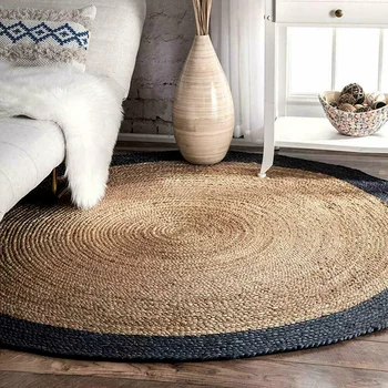 שטיח טבעי ארוגים מיוטה עבודת יד דו-צדדית השטיח כפרי נראה השטיח הביתה הסלון טבעי קישוט שטיחים עבור הסלון
