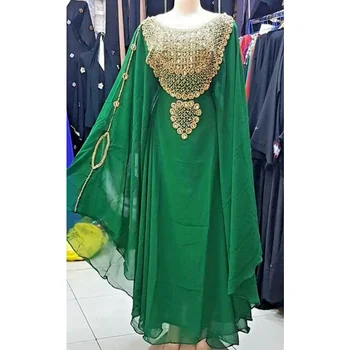 שמלה עם מרוקאי רקמה דובאי המוסלמים בגדים אירופיים ואמריקאים מגמות אופנה