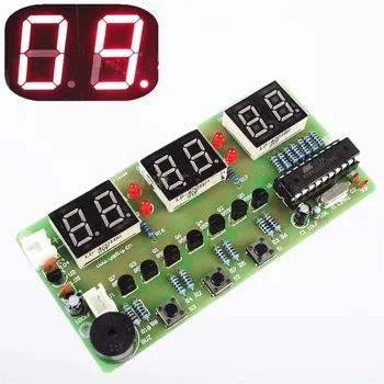 שעון דיגיטלי DIY ערכת 6 ביטים C51 AT89C2051 שבב אלקטרוני שעון מעורר הערכה FR-4 PCB עם DIY Learing ערכת עבור Arduino